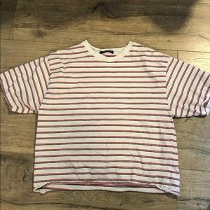 Brandy Melville white striped shirt sleeve top